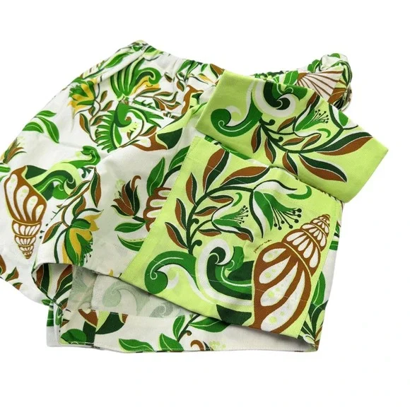 NWT Farm Rio Tie Front Cargo Shorts Pleated Tropical Sz XS Anthropologie $158 - Picture 8 of 14